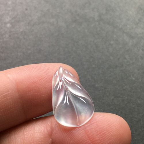 天然A货玻璃种白冰翡翠吊坠链