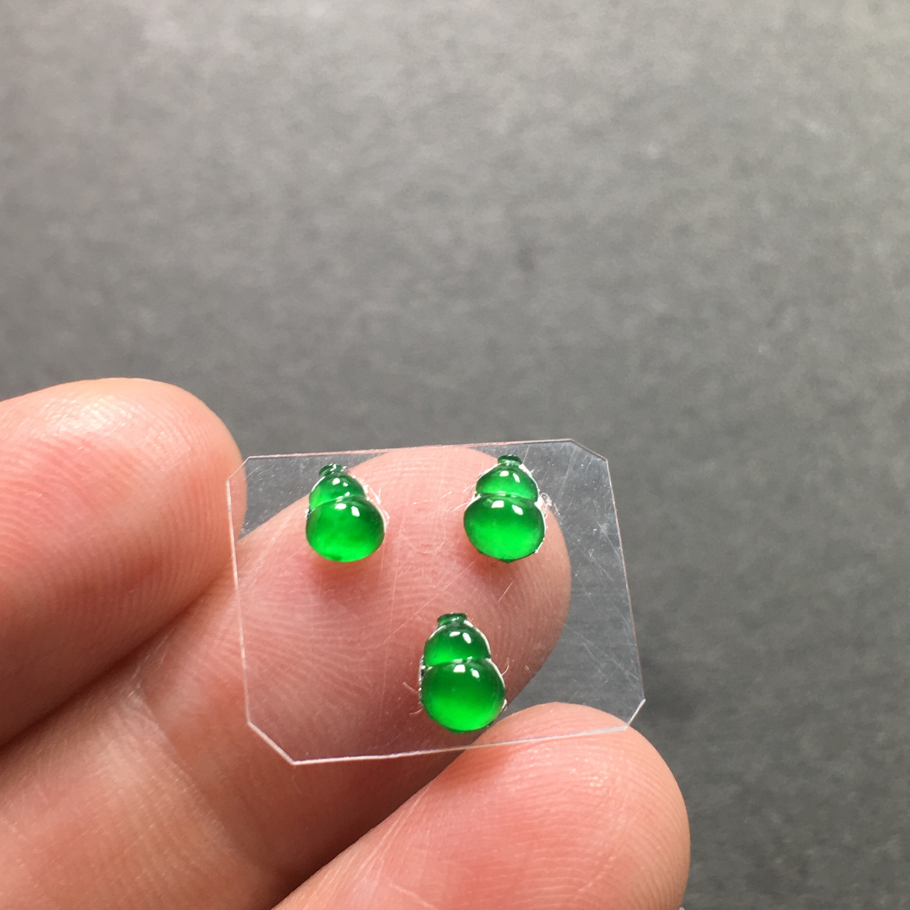 天然翡翠A冰种起光满色阳绿葫芦耳饰耳钉戒指轻奢首饰品珠宝礼物