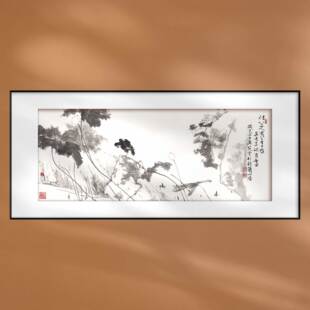 国画范曾仿八大山人水墨花鸟装饰画新中式电视背景墙挂画定制名画