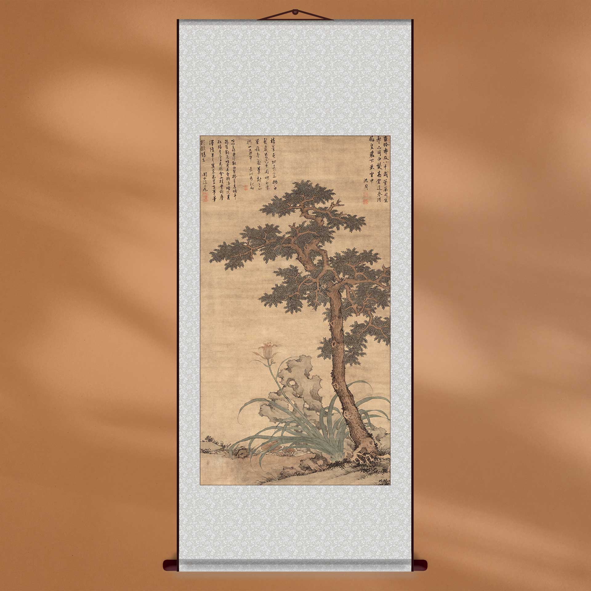 中国画沈周古画植物花卉装饰画客厅卧室居家装修墙饰画框定制画芯图片