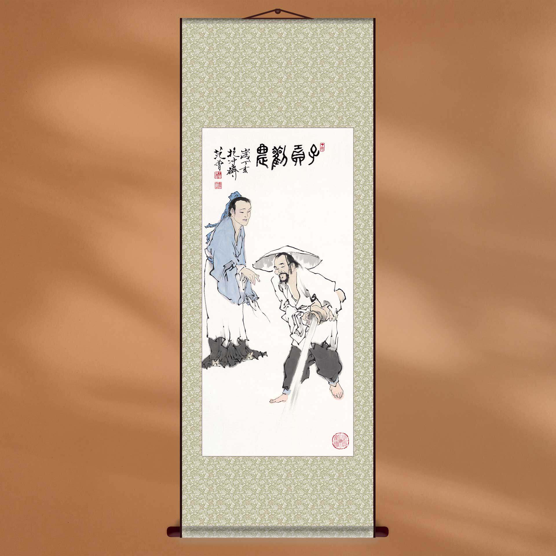 中国画水墨画范曾子贡勤农名家名画古典人物新中式装饰画定制挂画