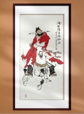 中国画范曾钟馗骑马镇宅新中式装饰画芯定制室内装修门厅别墅配画