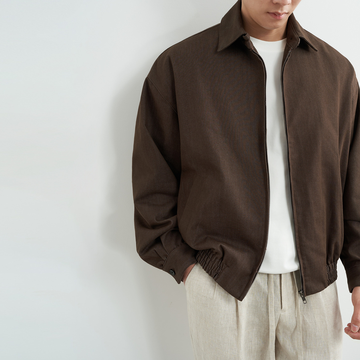 【40%天丝】吉约蒙翻领休闲商务通勤夹克男棕色老钱风外套上衣,男装,夹克,淘宝优惠券,粉丝福利购,淘宝优惠卷