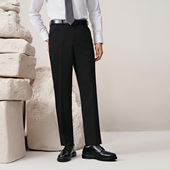 直筒垂感易打理西服西装 男商务正装 吉约蒙黑色西裤 裤 含羊毛