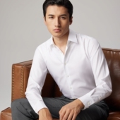 三防 男白色结婚新郎修身 免烫 吉约蒙长袖 衬衫 商务正装 白衬衣