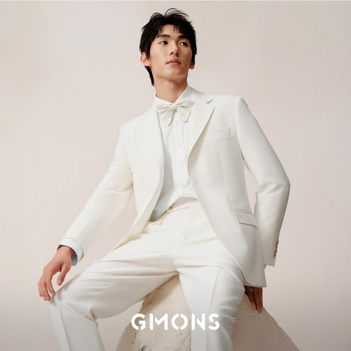 吉约蒙西服套装男正装白色高级感商务休闲防油污新郎结婚礼服西装