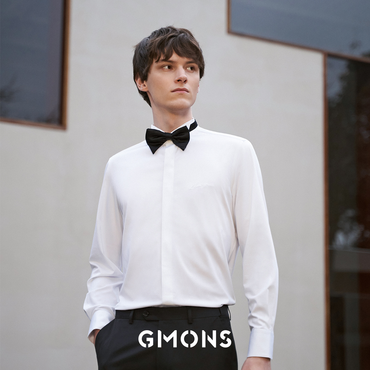 吉约蒙长袖衬衫男礼服领三防