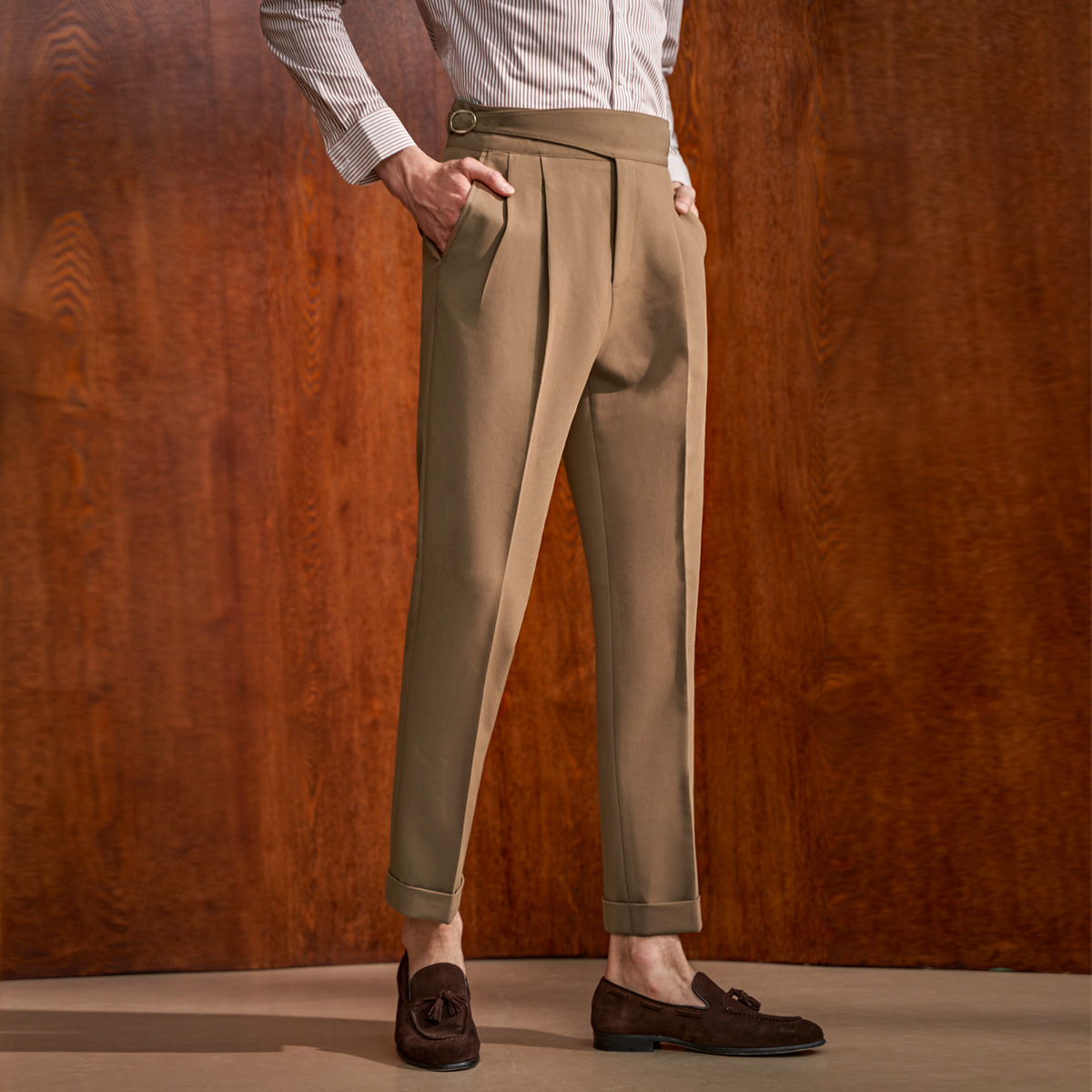 吉约蒙男士那不勒斯西裤高腰