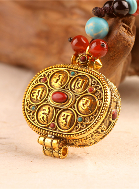 造型别致可打开嘎乌盒项链吊坠