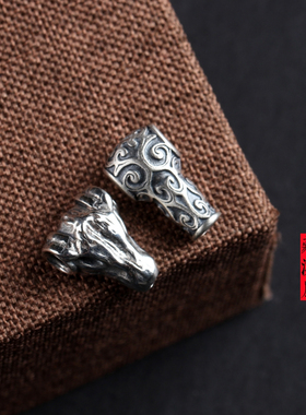 超小号文玩佛珠手串配饰纯银三通佛头diy金刚星月百香籽个性配件