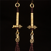 原创藏式 黄铜文玩配饰摩羯铃杵记数侧挂挂件创意个性 配件diy饰品