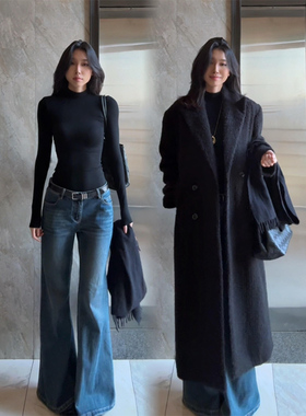 春秋基础新款黑色半高领内搭打底衫女冬季辣妹可外穿长袖t恤上衣