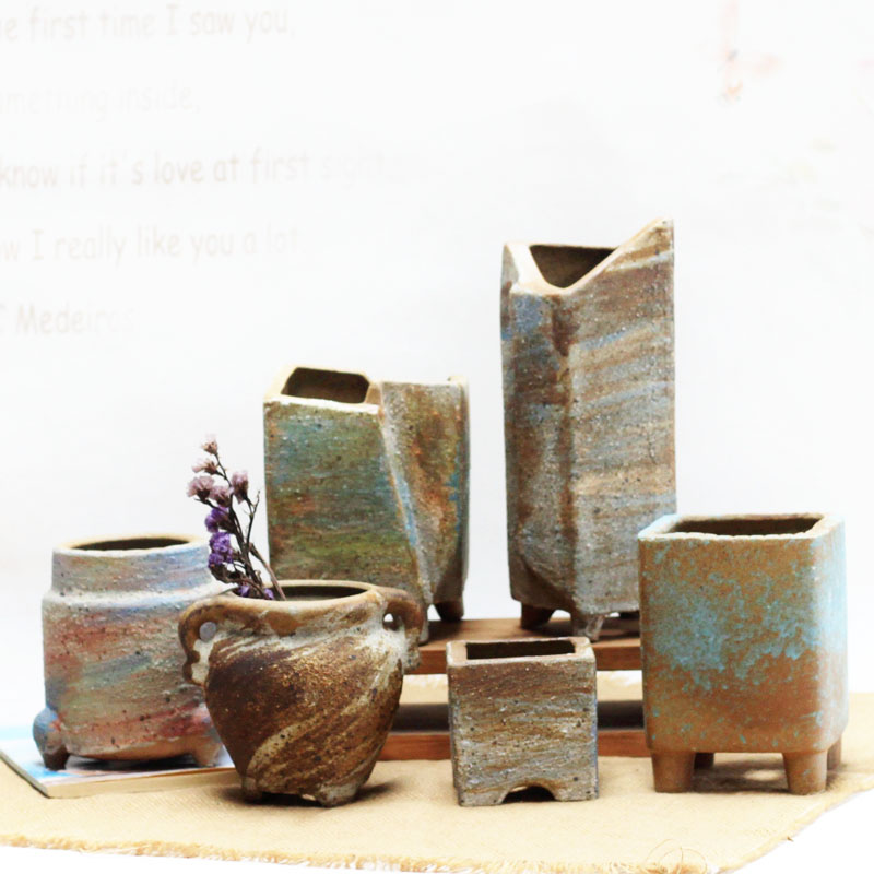 造景方盆耐用阳台盆多肉粗陶现代