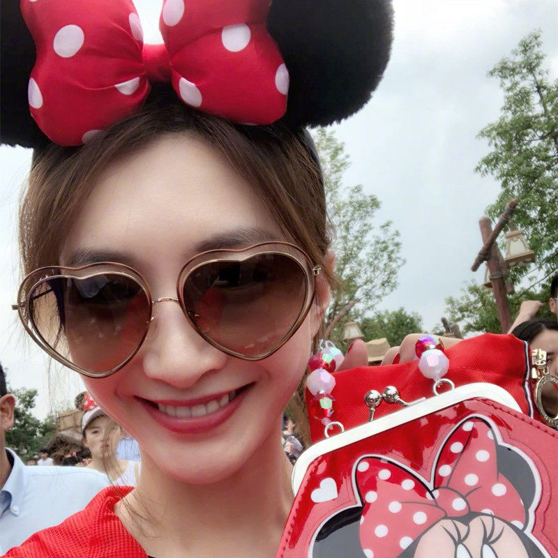 江疏影杨超越同款眼镜桃心形太阳镜软妹韩国原宿爱心眼镜渐变眼镜