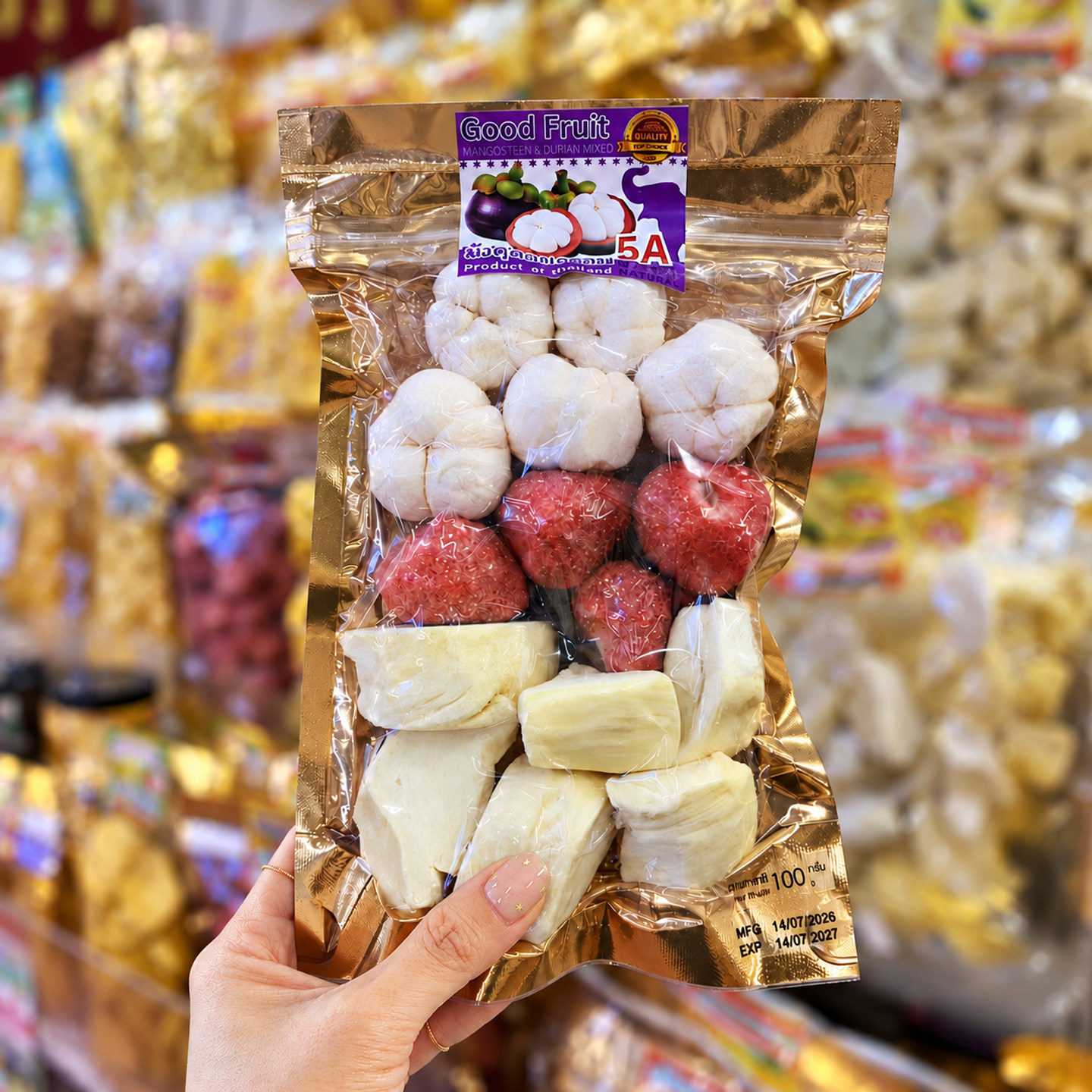 泰国榴莲山竹草莓三种冻干组合装图片