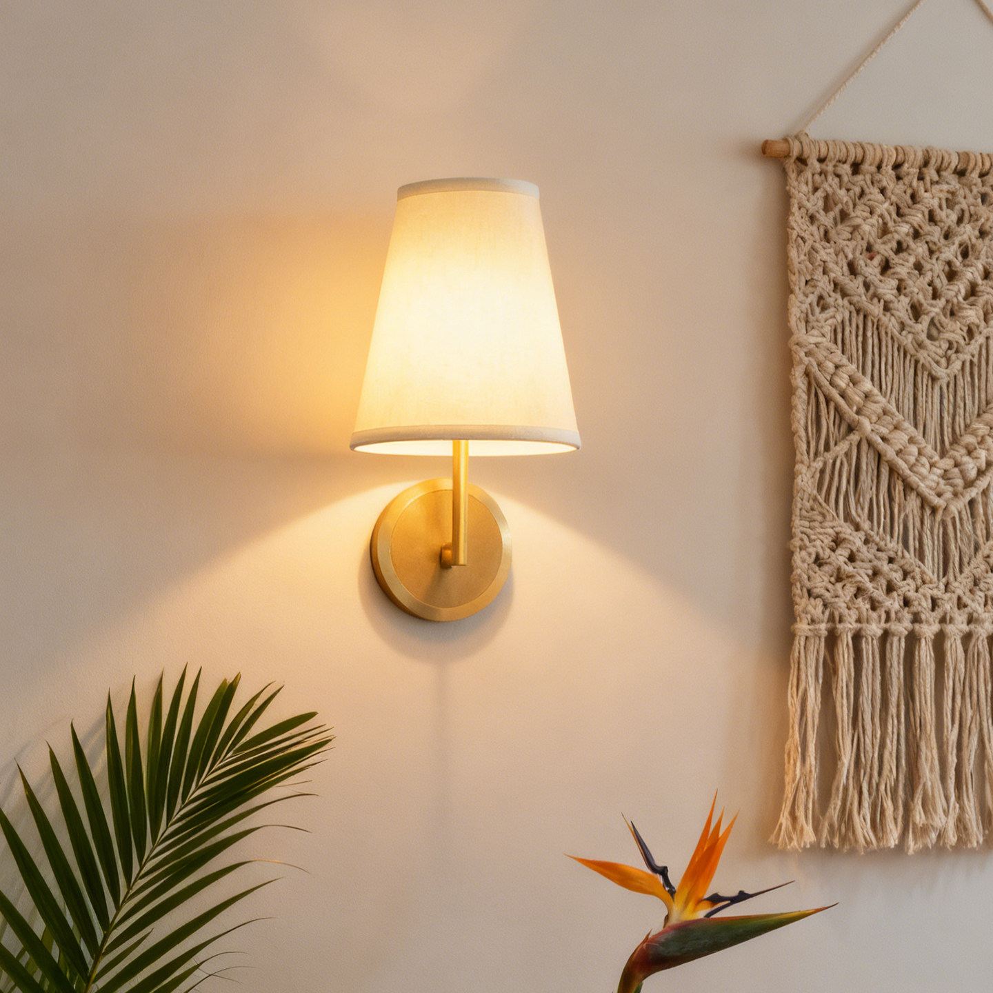 美式复古壁灯 卧室床头灯布艺灯罩法式背景墙灯客厅小众轻奢铜色