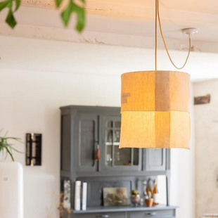 侘寂风麻布吊灯设计师日式民宿复古民宿酒店复古风艺术吊线灯装饰