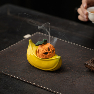 【橙蕉】成交 创意陶瓷香薰炉 小祥云香片专用茶室茶几客厅摆件