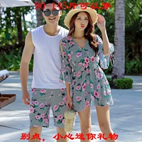 Cặp đôi đồ bơi nữ bikini mới ba mảnh bảo thủ che bụng kỳ nghỉ bên bờ biển quần nam áo tắm nóng bỏng - Vài đồ bơi 	đồ đôi đi biển big size