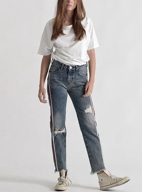 清仓 一件4折 两件2.8折 不退不换 One Teaspoon 中蓝直筒牛仔裤