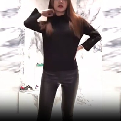 国内现货 Frame Denim船锚纽扣拉链黑色纯羊毛圆领套头修身毛衣女