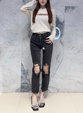 清仓 一件4折 两件2.8折 不退不换 One Teaspoon 黑灰小脚牛仔裤