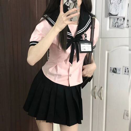 【水仙记】原创JK制服水手服学院风韩版收腰正品基础款学生中间服