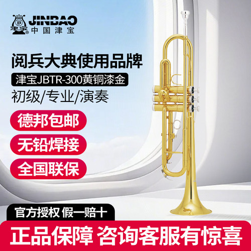 津宝小号乐器降B调JBTR300小学生410初学乐队儿童专业演奏430铜管