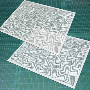 300 同心圆螺旋纹样 刺绣刺子绣画图模板布艺手工diy镂空描图工具