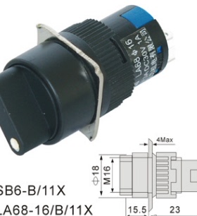 SB6(LA68 LAS1 LAY16)-B/11X 圆形选择开关16mm