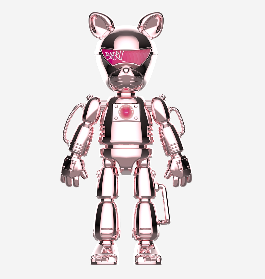 boerll潮玩盲盒公仔卡通太空胶囊熊 space capsule bear 玫瑰金