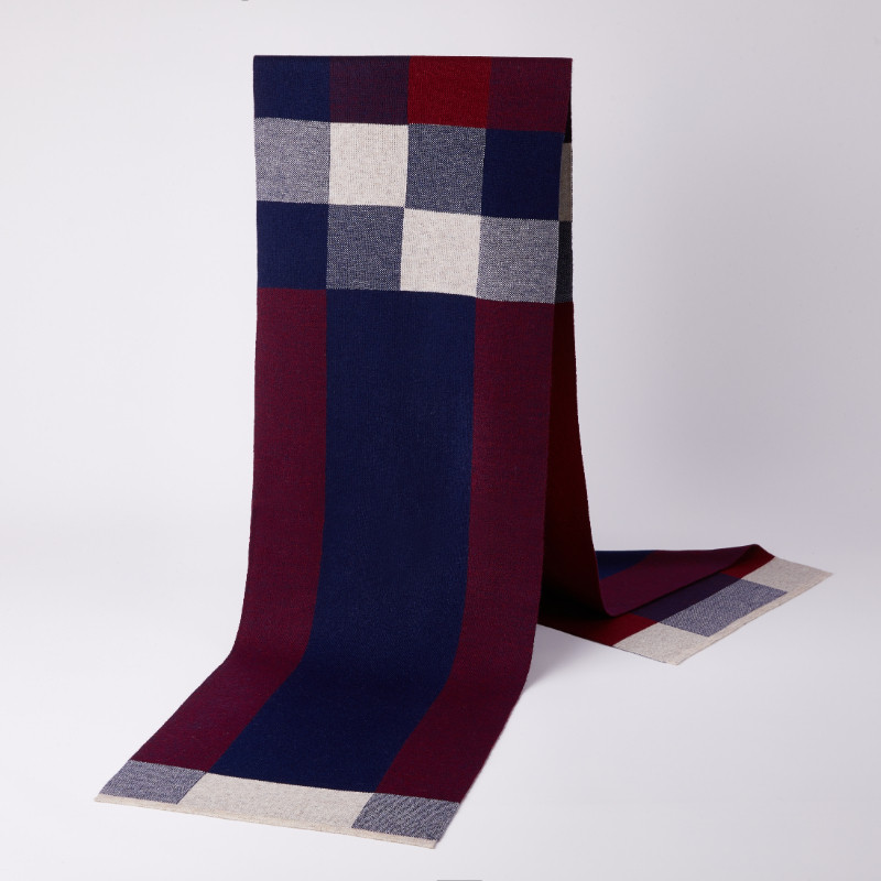 高档品牌鄂尔多斯市代购韩版格纹围巾男女通用羊毛保暖围脖秋冬季