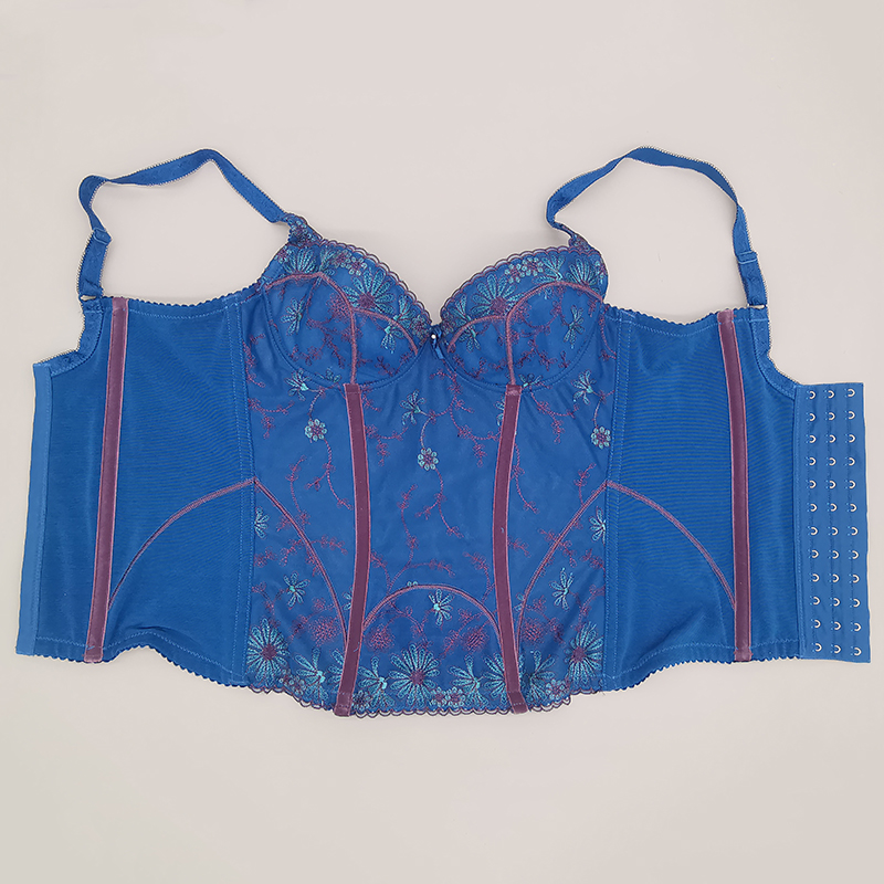 婷美内衣正品蓝钻磁活力长文胸调整型美胸收腹网纱透气收腹塑身衣