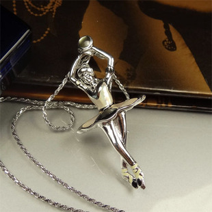 舞者之恋-泰国高端定制天然彩贝舞者小众文艺设计感纯银吊坠/胸针