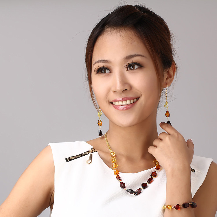 12年老店正品保证 波罗的海天然琥珀原创小众高端纯银镀金项链