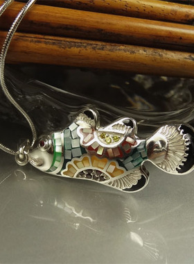 泰国手工镶嵌天然百搭吊坠