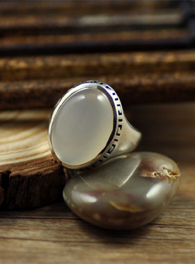 雪玉天然冰种白玉髓天然宝石戒面