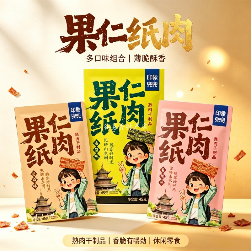 印象兜兜果仁肉纸芝麻香辣海苔味