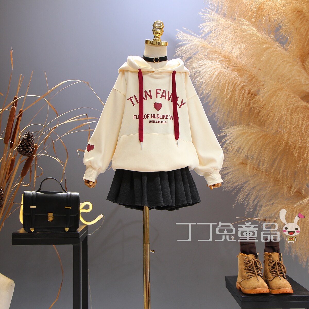 欧美女童装春秋季休闲宽松连帽卫衣韩版大童新品时尚运动字母T恤