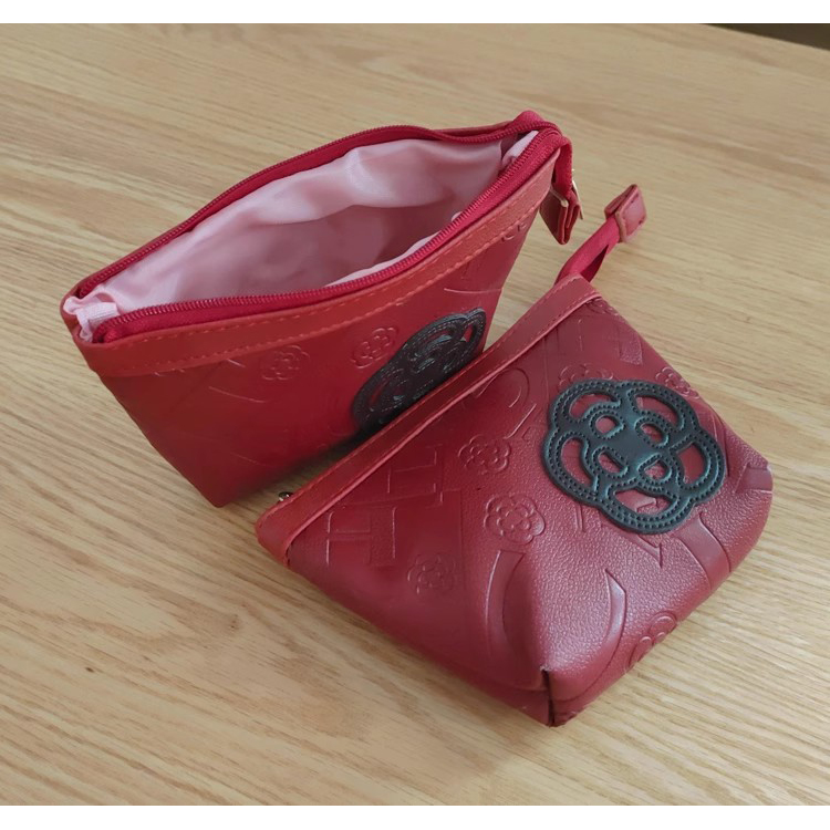 出口尾货~高品质收纳小包充电器耳机收纳小包~pu零钱包茶花口红包