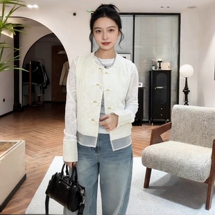 大码胖mm高级感马甲套装200斤新中式两件套春季国风上衣女打底衫