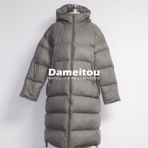 极简实用长款宽松轻量型羽绒服90白鸭绒连帽ins高级感羽绒外套