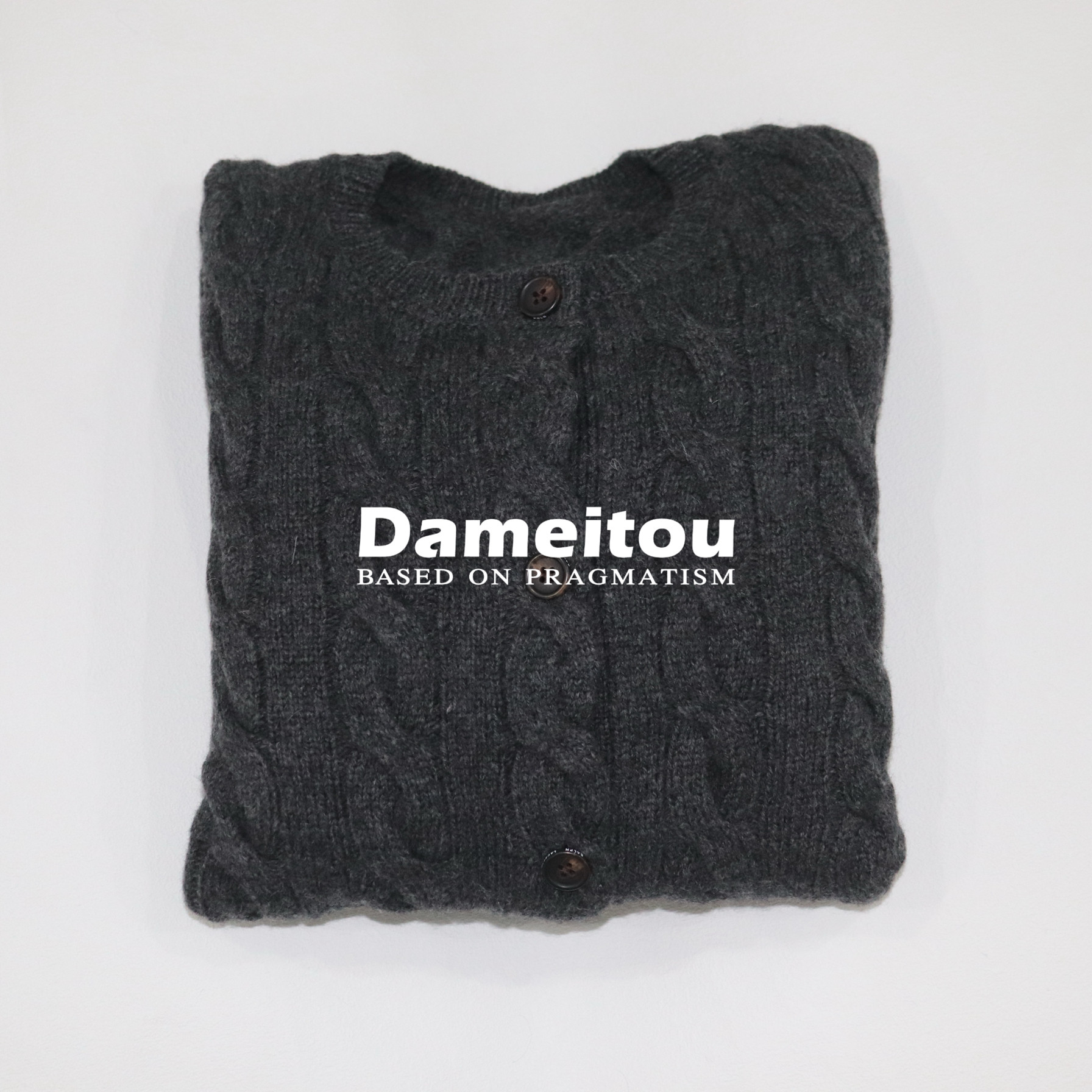 小众订单圆领绞花90羊毛10羊绒开衫毛衣加厚经典款针织衫毛衫