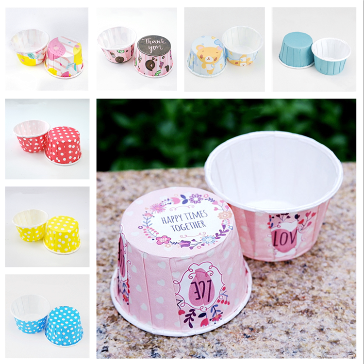 4435中号卷口边淋膜蛋糕马芬纸杯 耐高温蒸烤托模100个/条8条包邮