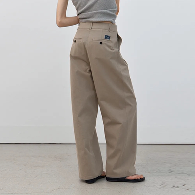 韩国正品直邮corede极简风宽松直筒休闲裤女通勤长裤