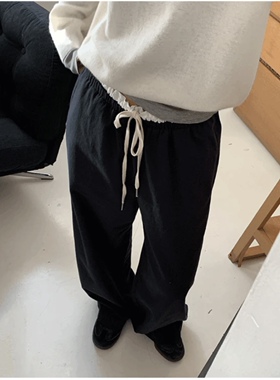 韩国正品直邮26春款设计师品牌翻边拼接休闲裤