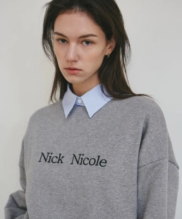 字母休闲卫衣 新品 韩国设计师品牌NICK&NICOLE 25秋款