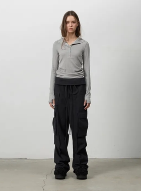 韩国正品直邮threetoeighty设计师品牌25秋冬工装口袋长裤时尚