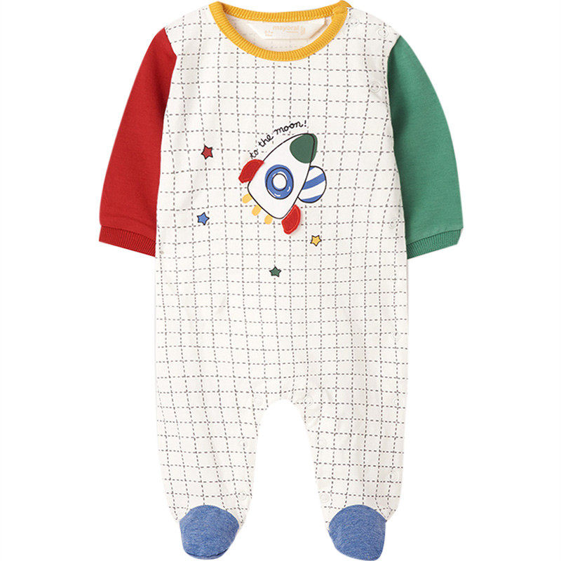SPOT SPAIN MAYORAL MAIYO NEWBORN BABY BOY SPRING AND AUTUMN PRINT PLANET SPACESHIP ONESIE 2PCS