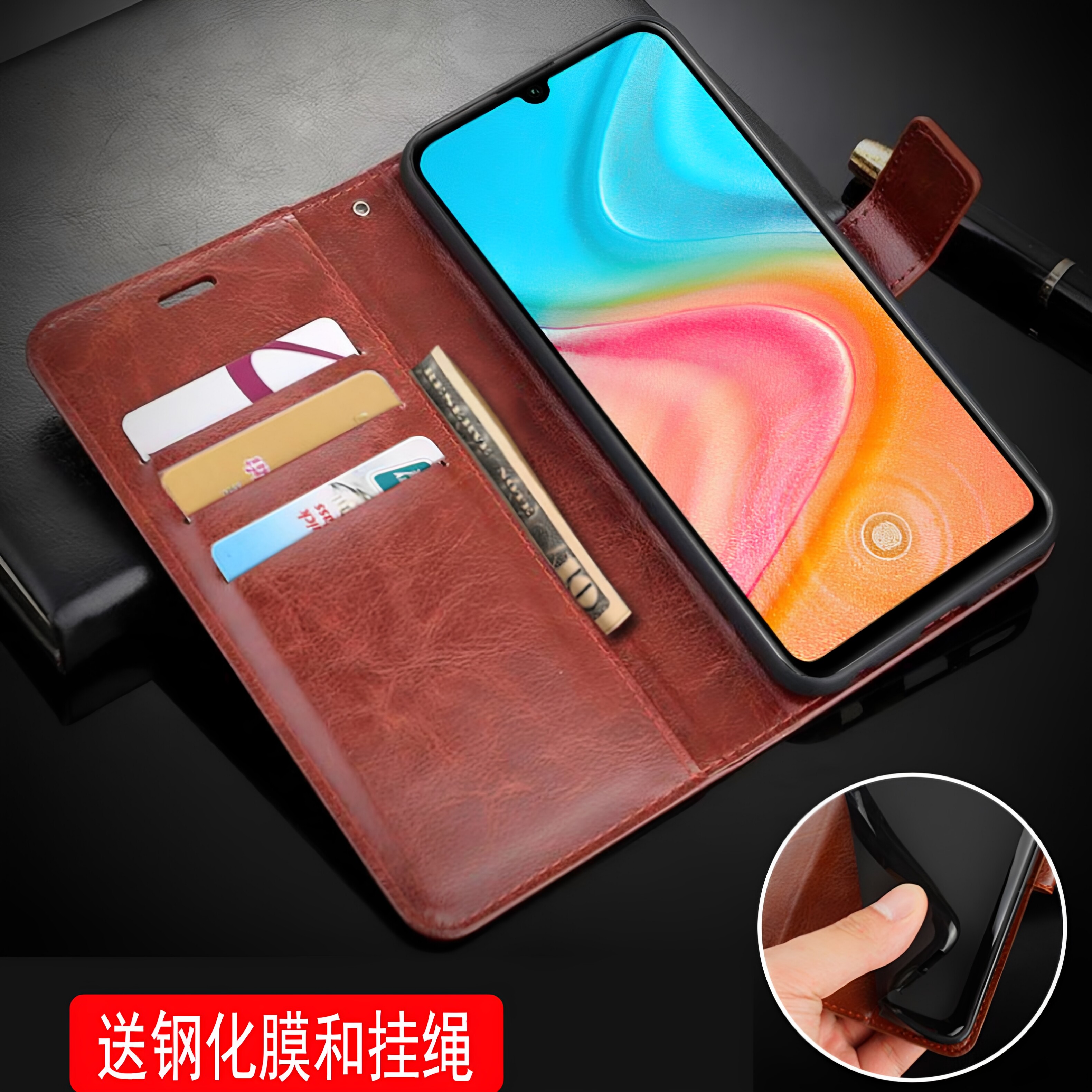 适用华为AQM-LX1手机壳翻盖华为Y8P保护套皮夹华为AQM-LX10外壳6.3英寸AQM一LX1潮女硅胶新款膜全包钱包款软?